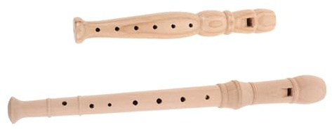 YARNOW Flauto Soprano in Legno 8 Fori Tedesco e Inglese Per Principianti, Studenti e Adulti, Strumento Musicale Portatile Accordato Precisione, Set 2 Pezzi Per Educazione e Intrattenimento