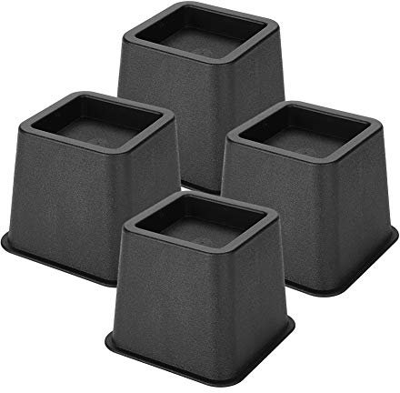4 elevadores para muebles elevadores de mesa patas de elefante elevadores de cama elevadores de altura y espacio de almacenamiento de mesa negro 120 x 90mm