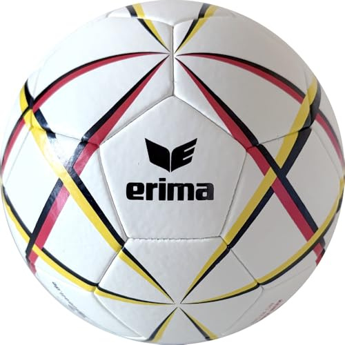 Erima Magic White Handball – harzfreier Premium-Handball mit super Grip, ideal für Kinder, Jugend und Erwachsene Weiß/Schwarz/Rot/Gelb, Größe 2