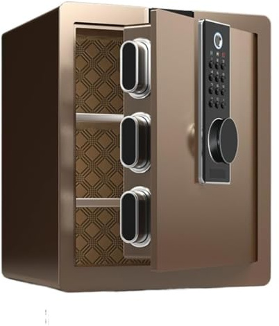 Säkerhetsskåp i skåpstil, Skåp Säkerhetsskåp for hemmet med fingeravtryck(Gold,Fingerprint)