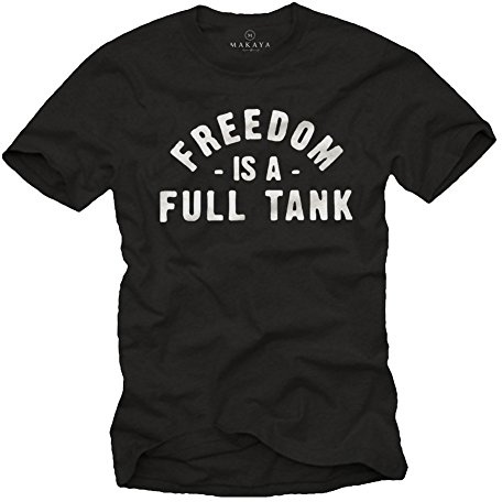 MAKAYA Regalos Originales para Hombre - Camiseta de Motos con Mensaje - Full Tank Motocross Negro L