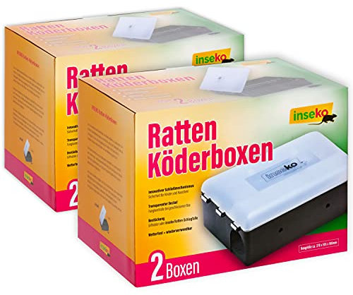 inseko 4 x Ratten Köderboxen I Premium Rattenfalle I Köderstation für Ratten & Mäuse (4)