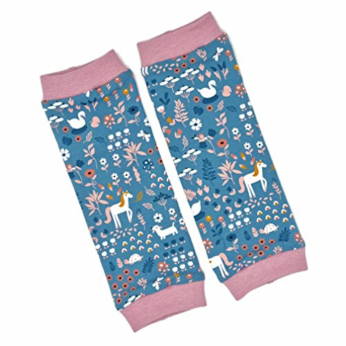 la.nunu Stulpen - Tierwiese Rosa 4-5 Jahre - Beinstulpen für Babys und Kinder aus Baumwolle - Handarbeit - Kinderstulpen und Babystulpen für Mädchen