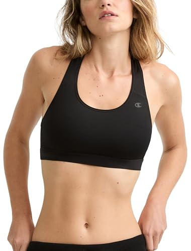 Champion Women's Sports Bra, High-Impact Compression, Moisture-Wicking Fabric, Black, XX-Large
