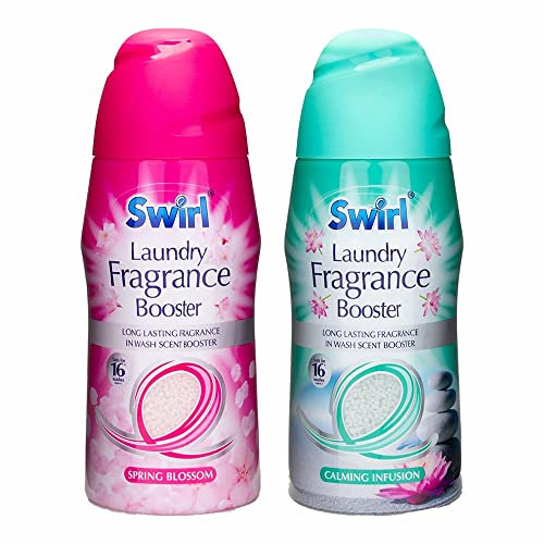 (Set of 2) - in Wash Laundry Scent Booster Beads Fragrance Crystal Laundry Freshner Beads Fragrance Beads Lasts for Approx 16 Washes 350g (Calming Infusion+Spring Blossom)