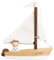 Le Toy Van Segelboot & Kapitän aus Holz, befeuern Sie die Fantasie mit Textilsegeln, Kinderspielzeug, geeignet für Kinder ab 3 Jahren, Weiß