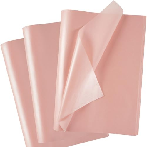 Rosa Metallic Seidenpapier, 60 Blätter Shiny Hellrosa Seidenpapier für Geschenk-Taschen Handwerk Wrapping Verpackung, Rosa Tissue Papier für Mädchen Frauen Geburtstag Hochzeit Babypartys Dekoration