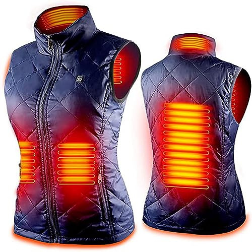 Zeiayuas 2024 Veste Chauffante Femme, Gilet Chauffant, Doudoune Chauffante Sans Manche Femme, Gilet Polaire avec 3 Niveaux de Chauffage pour Ski Plein Air Randonnée Hiver Moto Chasse Camping