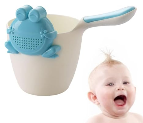 Whnbuij Baby Bath Rinse Cup - Gentle Tear Free, Multifunctional Shampoo & Body Washing Rinser Cup for Kids, Practical Baby Bath Time Accessories