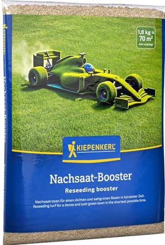 Kiepenkerl Nachsaat-Booster 654020 - Schnelle Rasenregeneration für eine dichte, gesunde Rasennarbe - Ideal für Lückenfüller und stark beanspruchte Flächen - 1,8 kg für 70 qm
