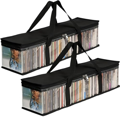 2 Bolsas De Almacenamiento De DVD, Almacenamiento Portátil para CD, Bolsa De Transporte Portátil para DVD, Almacenamiento Transparente para DVD, Almacenamiento De Medios De Videojuegos