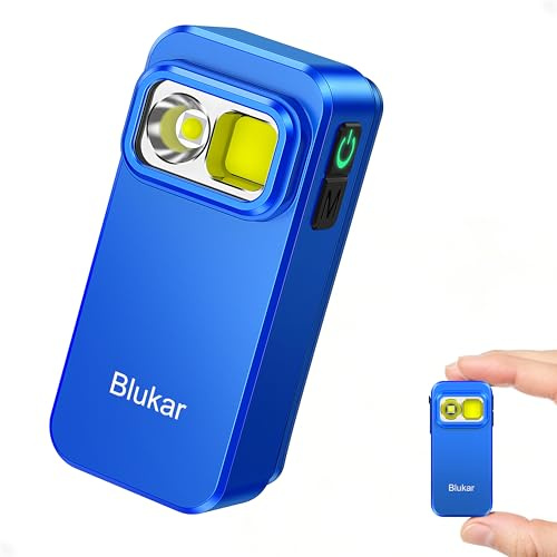 Blukar LED Ficklampa Uppladdningsbar, Superljus EDC Mini Klämm Ficklampor