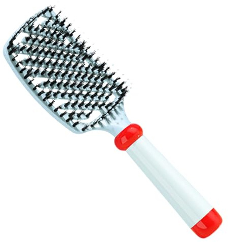 Derwrtup Cepillo de Cerdas de,Peine Desenredante Portátil - Cepillo de Cerdas de - Para Cardado Estilizado de Rizados Cepillado Viaje Salón Peluquería Hogar Dormitorio Mujeres