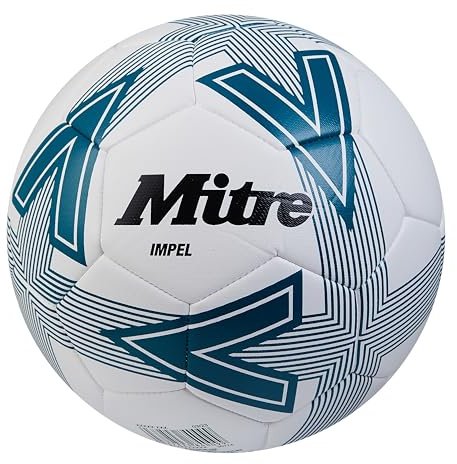 Mitre Impel L30P Fußball | Extrem trsapazierfähig | formbeständig Fußball, Weiß/Grün, 2