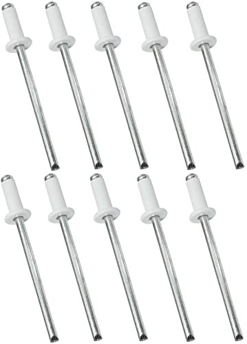 AERZETIX - C48083 - Lot de 10 Rivets aveugles standard Ø4x10mm - couleur blanc pur RAL 9010 - DIN 7337 - rivet pop à rupture de tige - en acier/aluminium