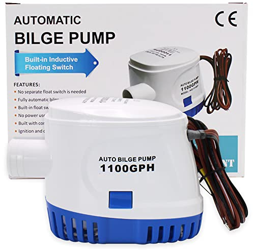 HUIXHAO 1100 GPH 12V Automatic Bilge Pump with Built-In Float Switch
