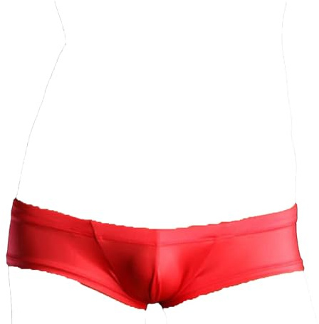 Faringoto Herren Micro Bikini Unterhose, Perizoma Ultra Low Rise Slip, Pouch Boxer Unterwäsche Bequem Atmungsaktiv Slips, rot, M