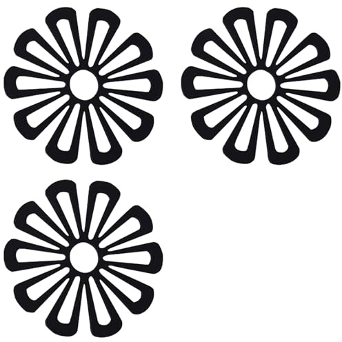 3pièces Dessous de Plat en Silicone Multi-usages en Forme,Dessous de Plat Silicone,Tapis de Table pour Salle à Manger,Tapi Antidérapant Noir Résistant à la Chaleur,pour Table,Cuisine,Poêles