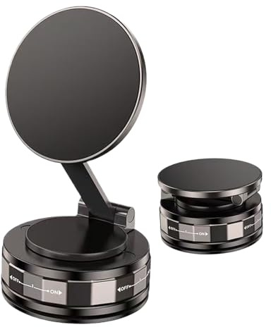 Genérico Soporte Magnético De Succión para Teléfono | Soporte Plegable Magnético De 360° Ajustable - Brazos Plegable Y Ajustable para Vehículos, Accesorio para Viajes Y Espejo
