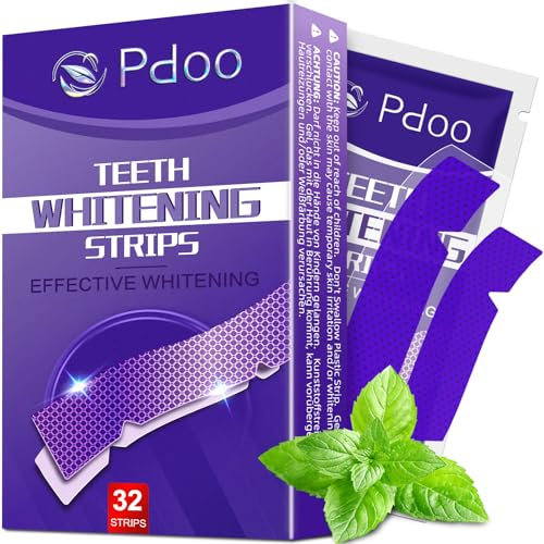 Tiras Blanqueadoras Dientes Moradas - 32 Tiras | Kit Blanqueador Dental Profesional con Tecnología Púrpura Correctora de Color | Blanqueamiento Dental Seguro para el Esmalte y Resultados Rápidos