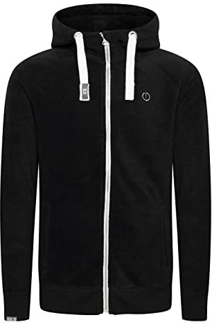!Solid SDLoki Herren Sweatjacke Fleecejacke Jacke mit Kapuze Kordelzug Rippbündchen Reißverschluss Eingrifftaschen Regular fit, Größe:L, Farbe:Black (9000)