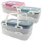 Party Container Kuchenbehälter Kuchen Transportbox Cupcake Transportbox Muffin Transportbox Lebensmittel XL mit 2 Etagen und klappbaren Griffen, Farbe: Türkis