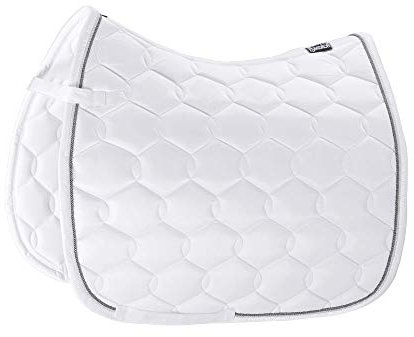 Eskadron Schabracke Glossy Wave mit doppel Kordel in vielen Farben, Größe:Dressur (DL), Farbe:White