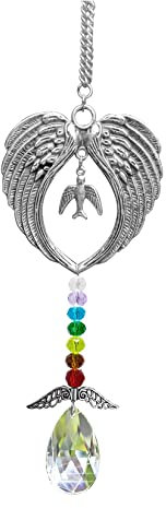 Atrapasoles de cristal con ala de ángel para colgar en el coche, accesorios y puertas de ventana, pared, pasillo, decoración del hogar