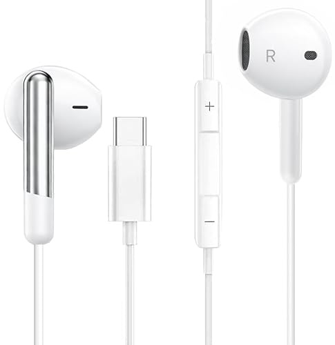 Para Samsung Galaxy S25 Ultra Edge, S24 Plus FE, Z Flip 7-5, Z Fold 7-3, S23, S22, S21 - Auriculares USB-C, con micrófono y control de volumen