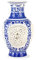 Ceramic Vase with Hollow Art, 28cm Tall Blue and White Vase Pottery Flower Vase, Handmade Classic China Porcelain Bottle Vases for Table Home Decoration