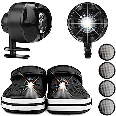 Headlights for Croc, Croc Lights for Shoes 2Pcs, Waterproof Shoes Lights Charms for Camping, Walking, Dog Walking, 3 Light Modes