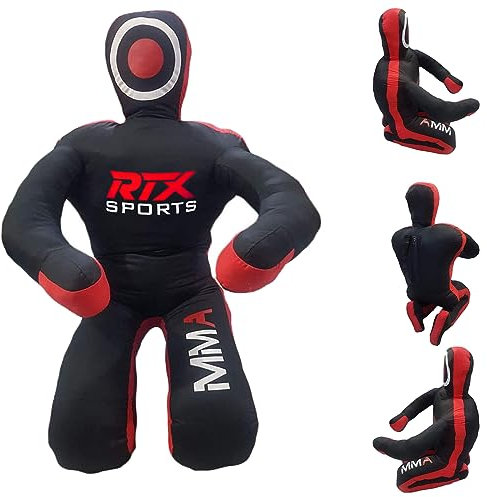 RTX MMA Judo Grappling Dummy Ungefüllt Boxsack für Brazilian Jiu Jitsu - Wrestling, Kampfsport, Selbstverteidigung, Karate, Submission-Training Sitzposition Dummy Canvas