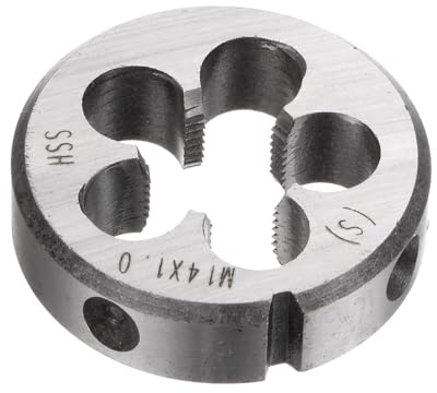 QUARKZMAN Filières à Fileter Rondes, Métrique M14 x 1 (Droite), Acier Rapide (HSS), Outil de Réparation de Filière de Coupe de Vis