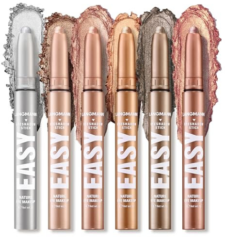 6-teiliges Lidschatten-Stick-Set, Creme-Lidschattenstift, Wasserfester Langanhaltender Augen-Make-up-Stift (Set B)