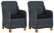 SECOLI 2X Gartenstuhl Gartensessel Rattansessel Outdoor mit Sitzkissen Rattan Stuhl Gartenmöbel Stühle Balkonmöbel-Dunkelgrau-Mit Sitzkissen