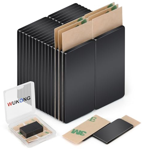 Wukong 20×10×1mm Calamite Potenti Magneti Neodimio, 30 Pezzi Calamite Piccole Magnete Adesivo, Fogli Magnetici Adesivi per Calamite, Nero Calamita Frigo per Ufficio e Bacheca Magnetica in Vetro