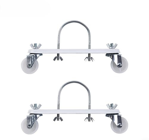 2 Pieces Mobile Pulley Bracket for Oiled Filled Radiator, 360° Rotatable Electric Heater Frame Base with Wheels, Easy to Move 8.3inch Long Oil Heater Accessories(White)