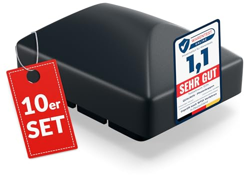 Qualinos 10x Zaunkappen Kunststoff 40x60mm mit Runddach | Pfostenkappen für Doppelstabmattenzaun | Abdeckkappen UV-stabilisiert | Hochwertige Zaunpfosten Kappen Made in Germany (Anthrazit 7016)