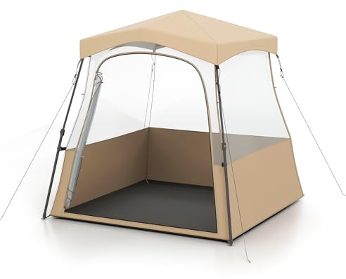 COSTWAY Tienda de Campaña Deportiva para 2-3 Personas, Garden Igloo Portátil y Plegable, Iglu Transparente Jardin, Bolsa de Transporte, Animar, Pescar y Acampar (160 x 160 x 176 cm)