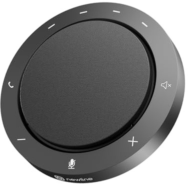 N newline Konferenzlautsprecher mit 2 geräuschunterdrückend Mikrofon, 360°-Spracherfassung, klarer Klang, 10–14 Std Gesprächszeit, Bluetooth & USB-C/A, Konferenzmikrofon für Homeoffice & kleine Teams