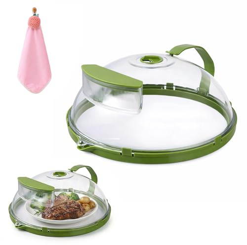Microwave Splatter Cover for Food & Plates, Lid with Water Steamer, Splatter Guard, Tapa para Microondas Dentro (1pc)
