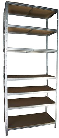 Shelf Creations BASIC Schwerlastregal 180x120x50cm verzinkt 7 Böden Steckregal Kellerregal Lagerregal Werkstattregal Archivregal Haushaltsregal Ordnerregal Metallregal Garagenregal Fachbodenregal