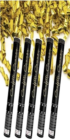 Luftschlangen Streamer Konfetti Kanone Umweltfreundlich Sehr Einfach zu Reinigen Auto-schmuck (5 X Gold 80 cm)
