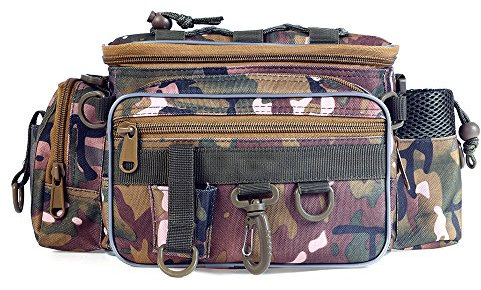 Lixada Tragbare Angelgerät Tasche, Outdoor Single-Schulter Angeltasche, Angeln Taille Bauchtasche Pack, Angelköder Tackle Utility Storage Bag