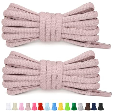Stepace 2 Pares de Cordones Redondos de 60cm para Sneakers, Longitud 200cm 18 Colores, Cordones de Zapatos Rosa Caliente 140cm
