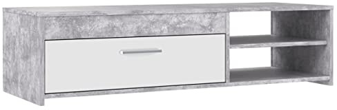 Newroom TV Lowboard Betonoptik Lichtgrau TV Schrank Modern - 120x31,8x42,1 cm (BxHxT) - Fernsehtisch TV Board Rack - [Cynthia.Two] Wohnzimmer Wohnstube Büro