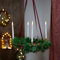 Spetebo Hängender Adventskranz mit 4 LED Kerzen - Weihnachtskranz mit flackernden Kerzen zum aufhängen - Weihnachtliche Deko