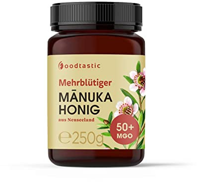 Foodtastic Manuka Honig MGO 50+ 250g, zertifiziert aus Neuseeland, laborgeprüfter Manuka Honey