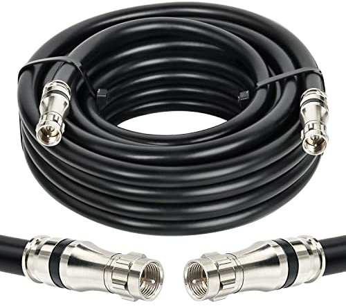 MOOKEERF RG11 Coaxial Cable 25ft,Low Loss 14AWG RG11 Coax Cable 75ohm with F Type Connector High Definition for CATV,Satellite Dish,VHF/UHF,Radio,TV Antennas