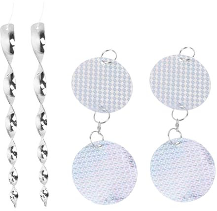 Happyyami 2pezzi Dispositivo Riflettente Antibird Per e Balcone Asticelle Spirali Per Scacciare Uccelli e Piccioni Decorazione Per Frutteti e Cortili